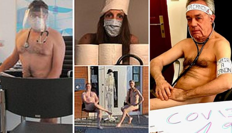 Doctor's protest in nude pose