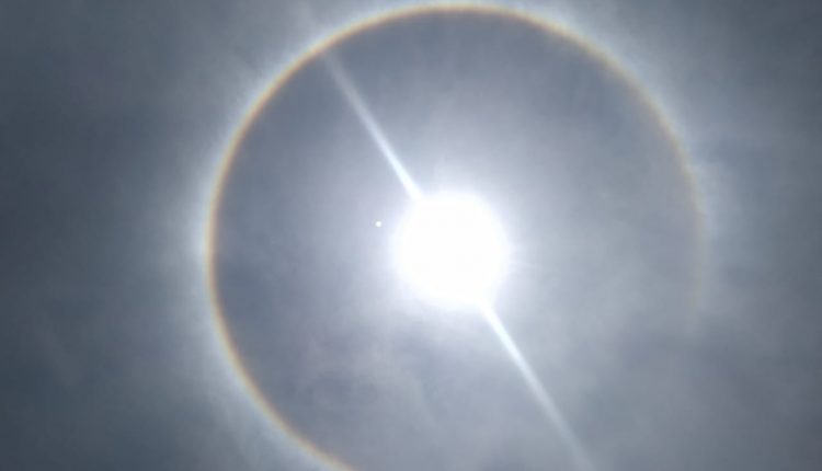 A rare sight in the sky a ring around sun